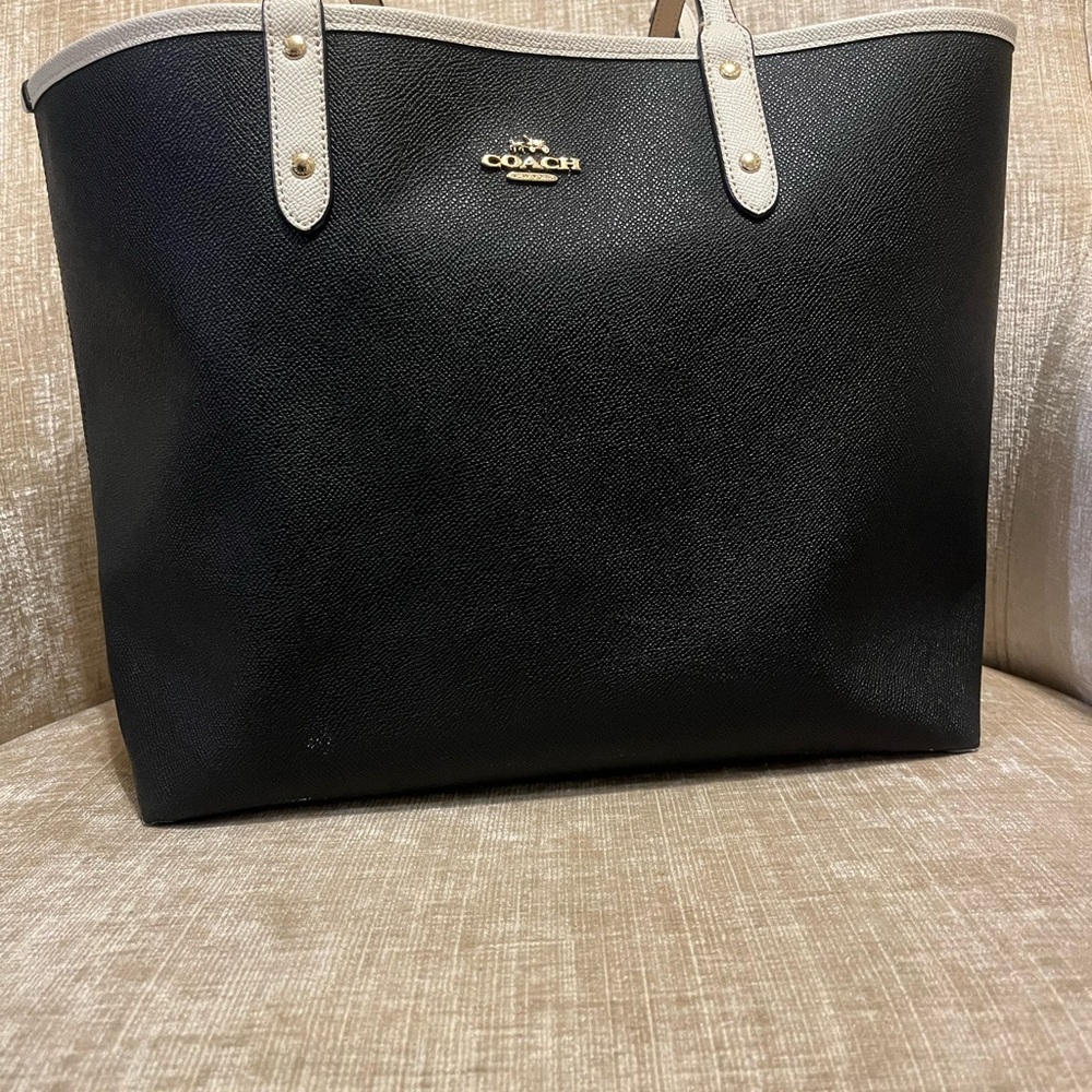 Coach Black and Cream Tote Bag